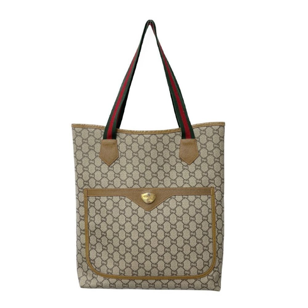 Gucci GG Plus Supreme Web Sherry Tote Bag beige GG monogram canvas